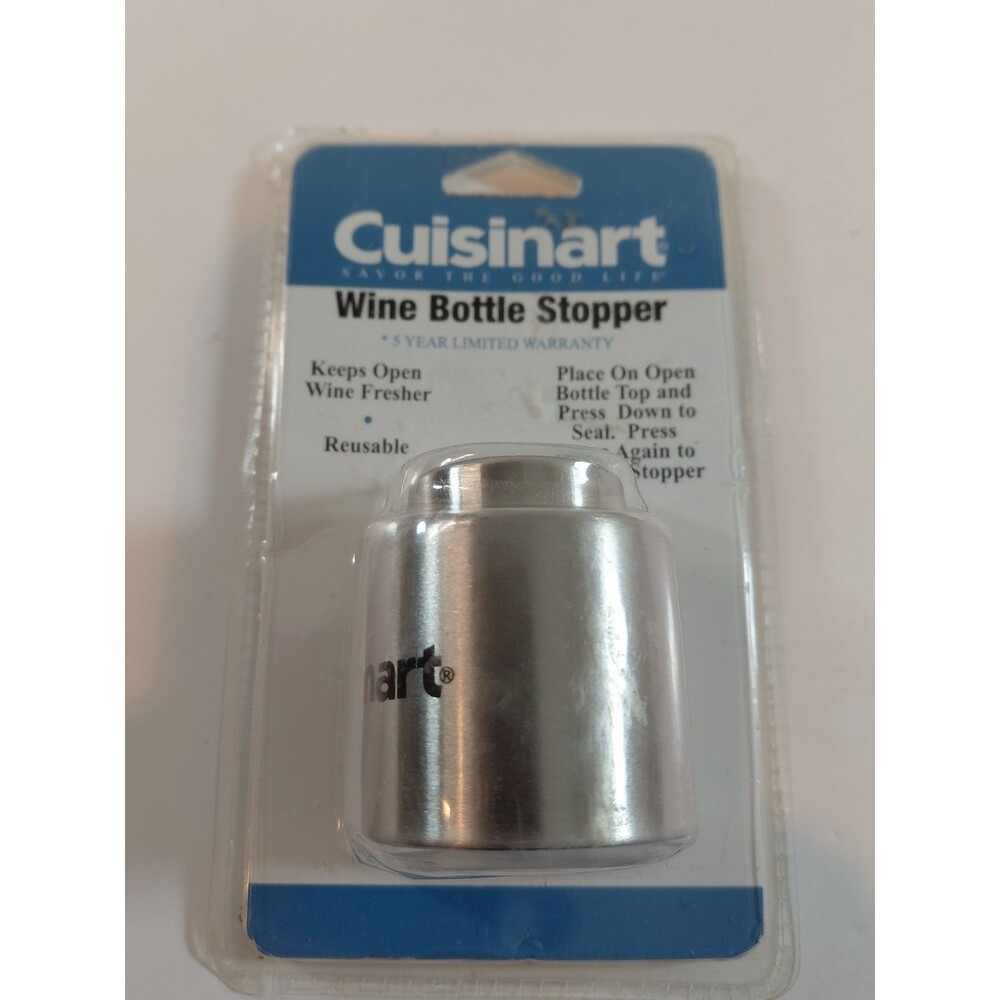 Cuisinart Stainless Steel Wine Bottle Stopper New Sealed 5 Year Warranty